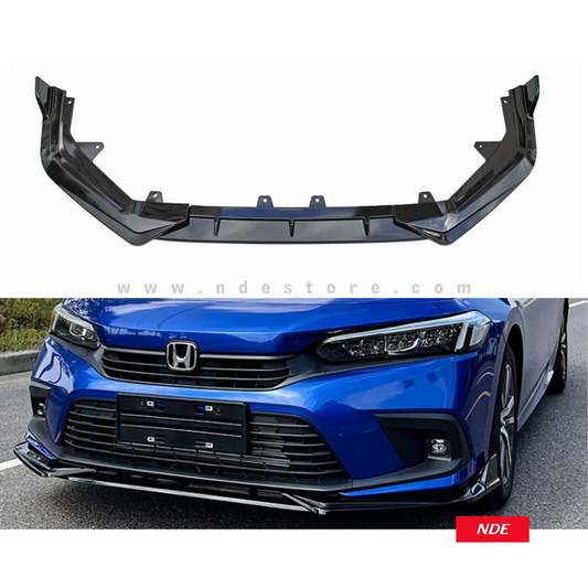 FRONT BUMPER LIP SPLITTER TYPE R GLOSSY BLACK FOR HONDA CIVIC (2021-2024)