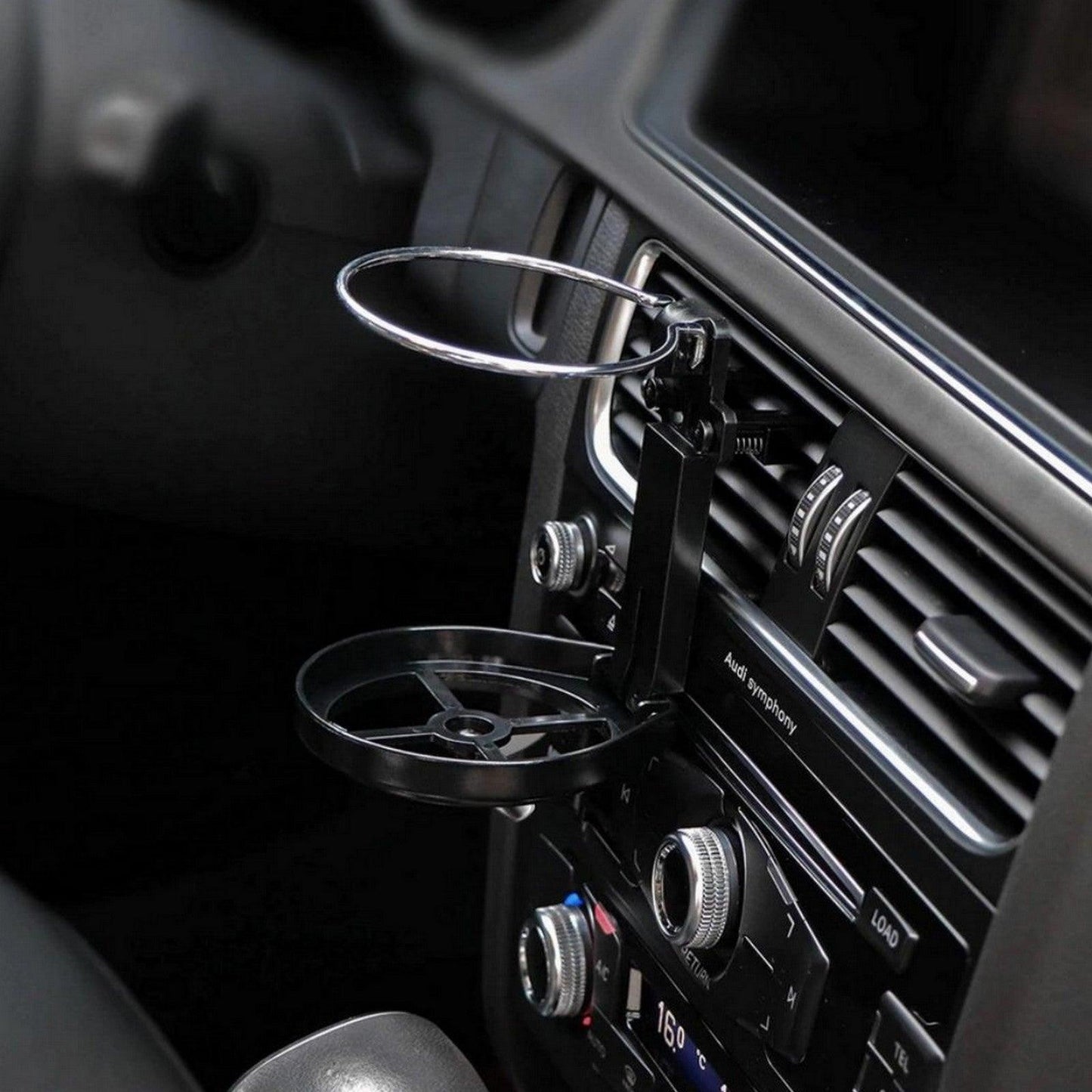 CUP HOLDER HOLDER FOLDABLE - BLACK & SILVER - ndestore.com