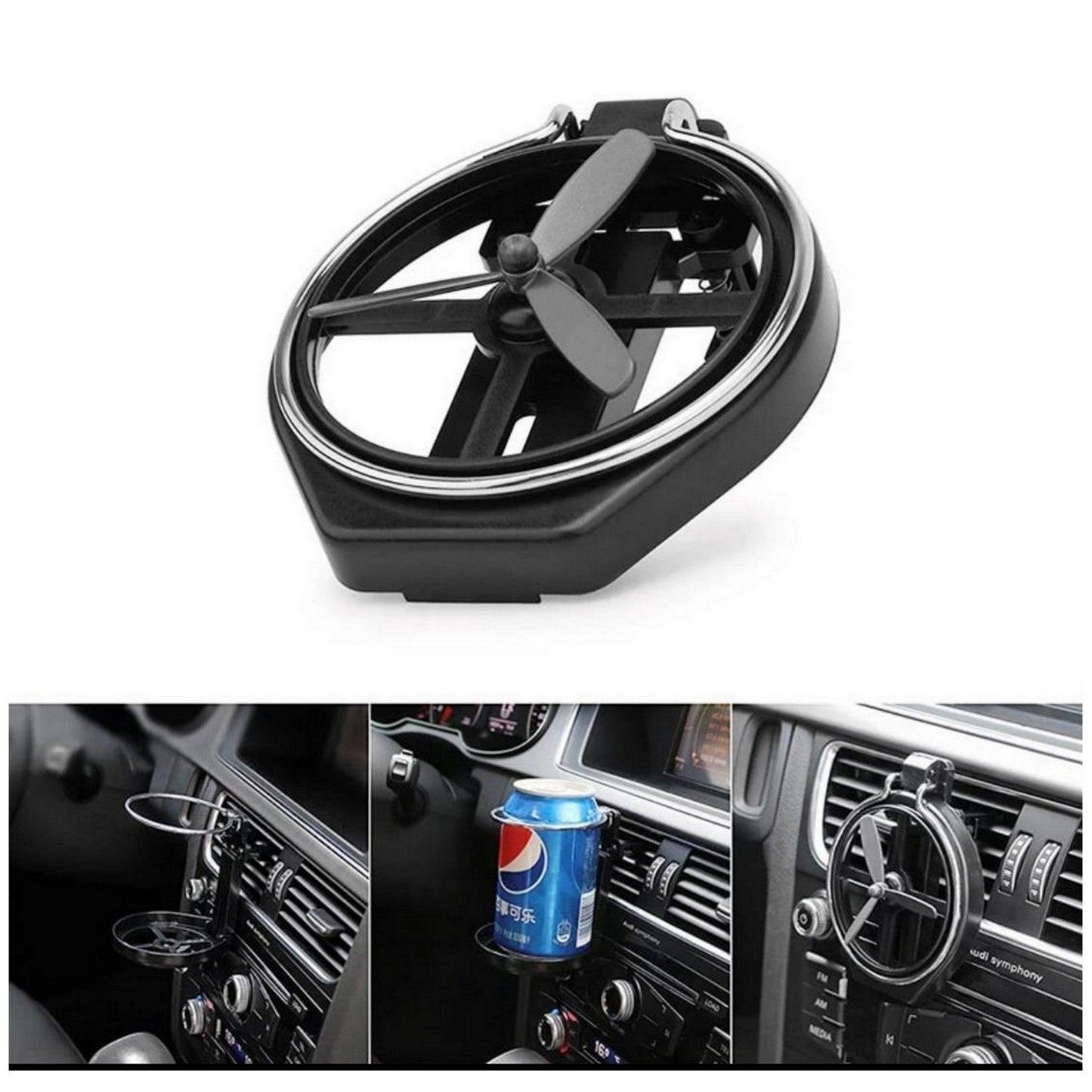 CUP HOLDER HOLDER FOLDABLE - BLACK & SILVER - ndestore.com