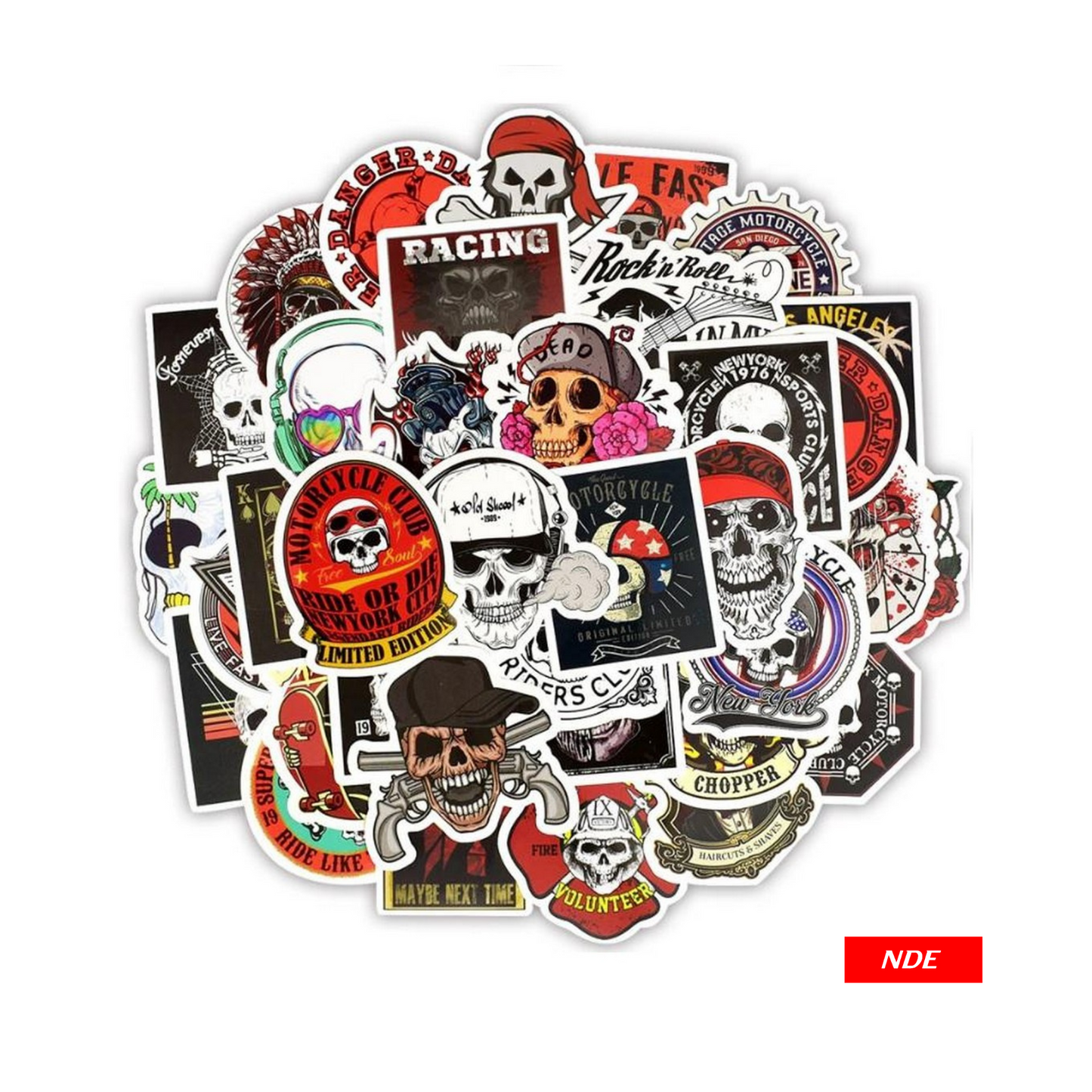 STICKER, GHOST SKULL STICKER SERIES (PACK OF 10 PCS)