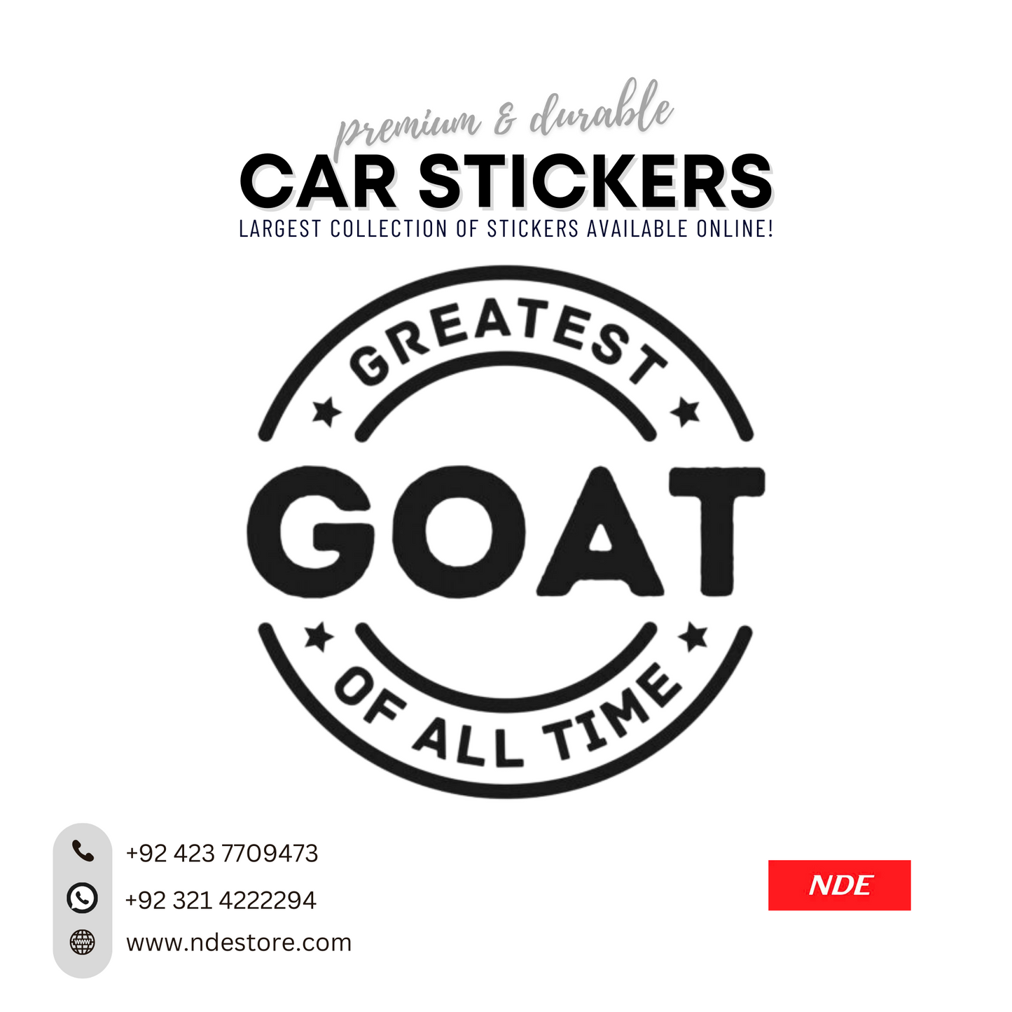 STICKER G.O.A.T GREATES OF ALL TIME - ndestore.com