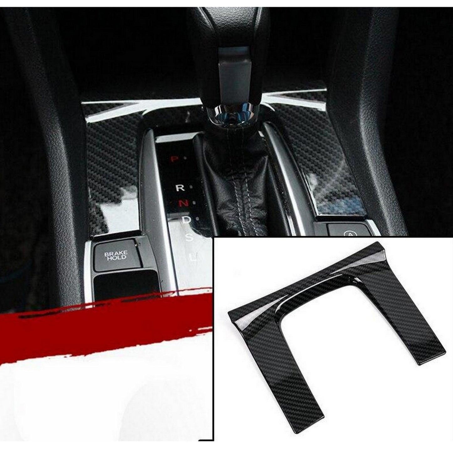 TRIM GEAR CONSOLE GARNISH COVER CARBON FIBER FOR HONDA CIVIC (2016-2020) - ndestore.com