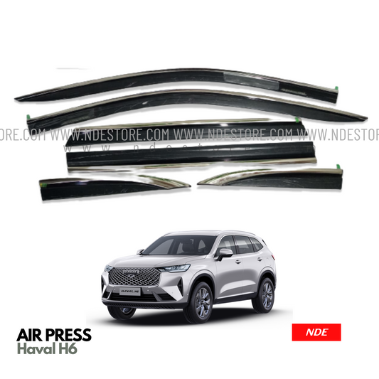 AIR PRESS BLACK TINTED DOOR WINDOW VISOR WITH CHROME FOR HAVAL H6 - TXR