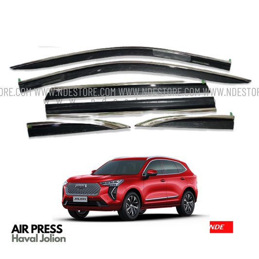 AIR PRESS BLACK TINTED DOOR WINDOW VISOR WITH CHROME FOR HAVAL JOILION - TXR