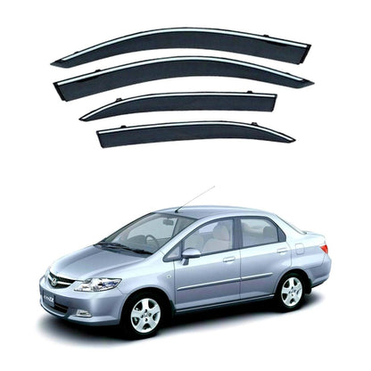 AIR PRESS BLACK TINTED DOOR WINDOW VISOR FOR HONDA CITY (2002-2008) - ndestore.com