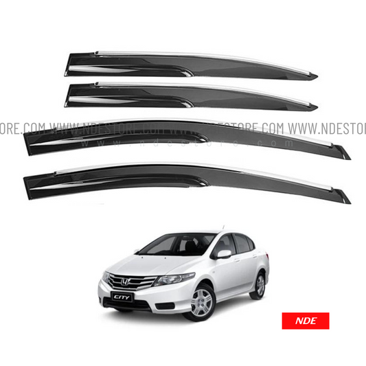 AIR PRESS BLACK TINTED DOOR WINDOW VISOR FOR HONDA CITY (2008-2021)