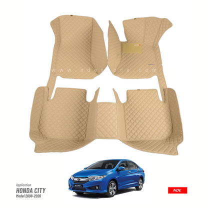 FLOOR MAT 9D STYLE FOR HONDA CITY (2008-2020)