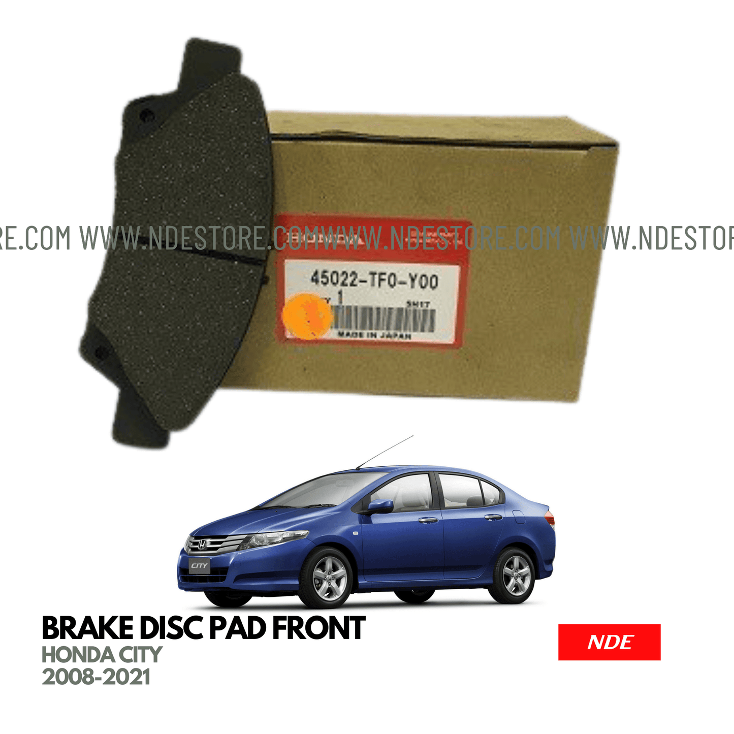 BRAKE, DISC PAD FRONT GENUINE FOR HONDA CITY (2008-2021) - ndestore.com