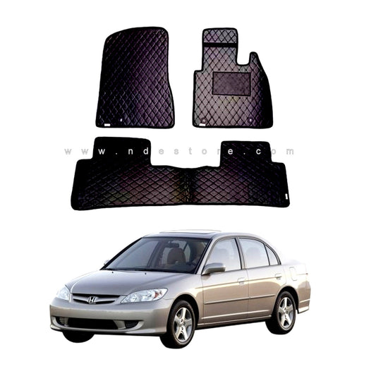 FLOOR MAT PREMIUM QUALITY FLAT 7D STYLE FOR HONDA CIVIC 2001-2005