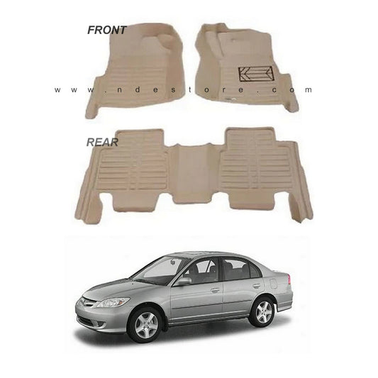 FLOOR MAT 5D STYLE BEIGE COLOR FOR HONDA CIVIC (2002-2006)