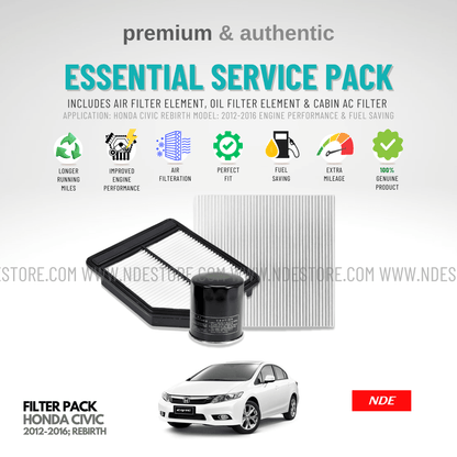 ESSENTIAL FILTER PACK FOR HONDA CIVIC (2012-2016) - ndestore.com