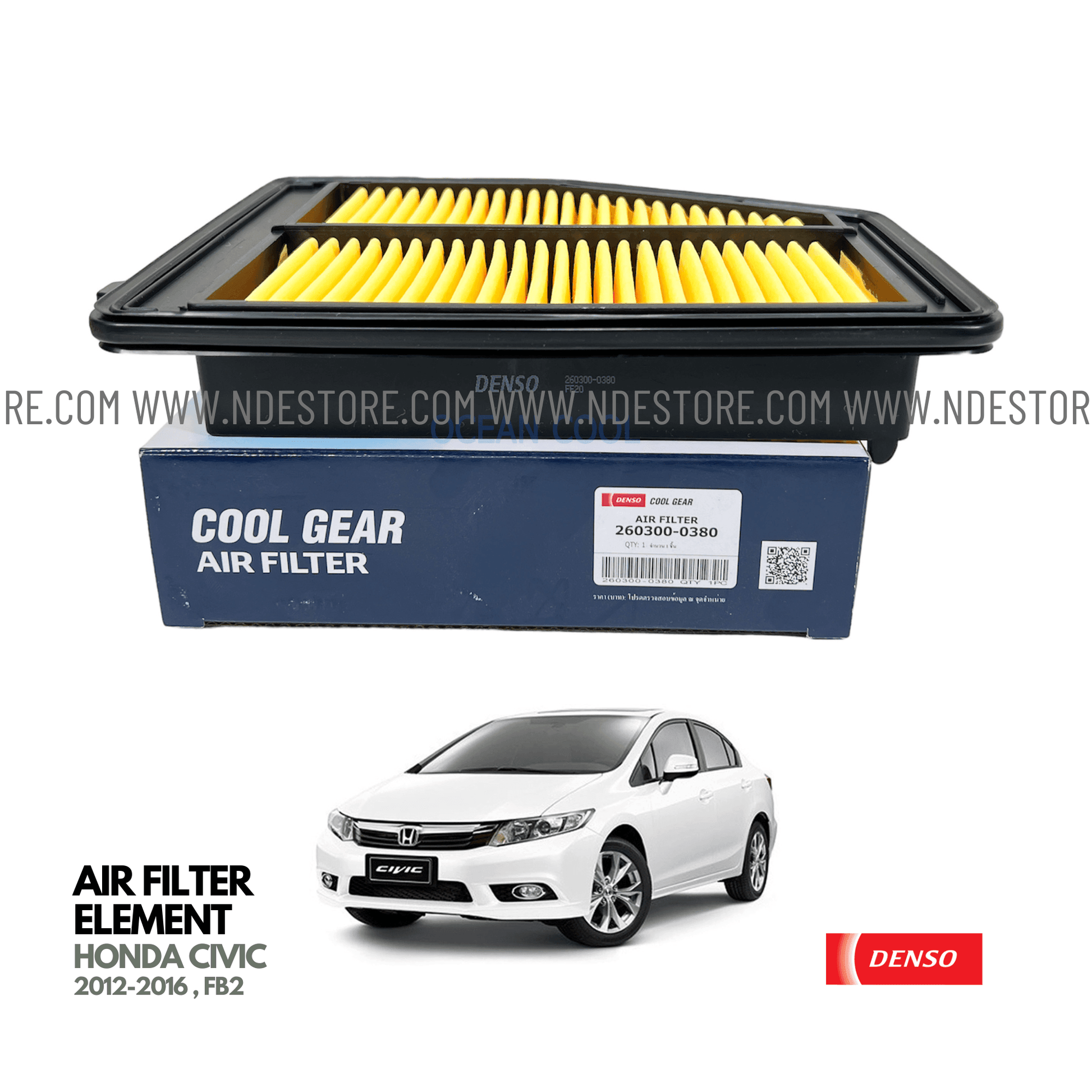 AIR FILTER ELEMENT DENSO FOR HONDA CIVIC REBIRTH (2012-2016) - ndestore.com