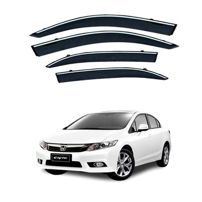 AIR PRESS BLACK TINTED DOOR WINDOW VISOR FOR HONDA CIVIC (2012-2016) - ndestore.com