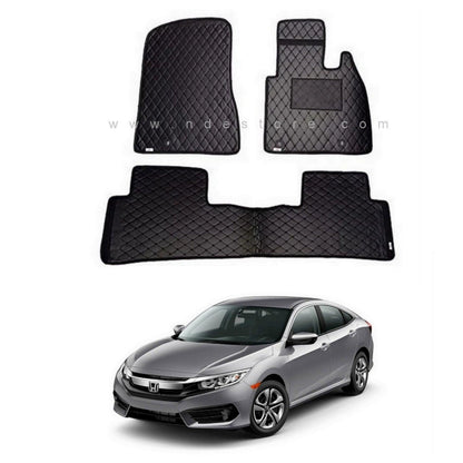 FLOOR MAT PREMIUM QUALITY FLAT 7D STYLE FOR HONDA CIVIC (2016-2021) - ndestore.com