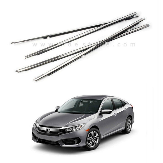 WEATHER STRIP CHROME COVER FOR HONDA CIVIC (2016-2021) - ndestore.com