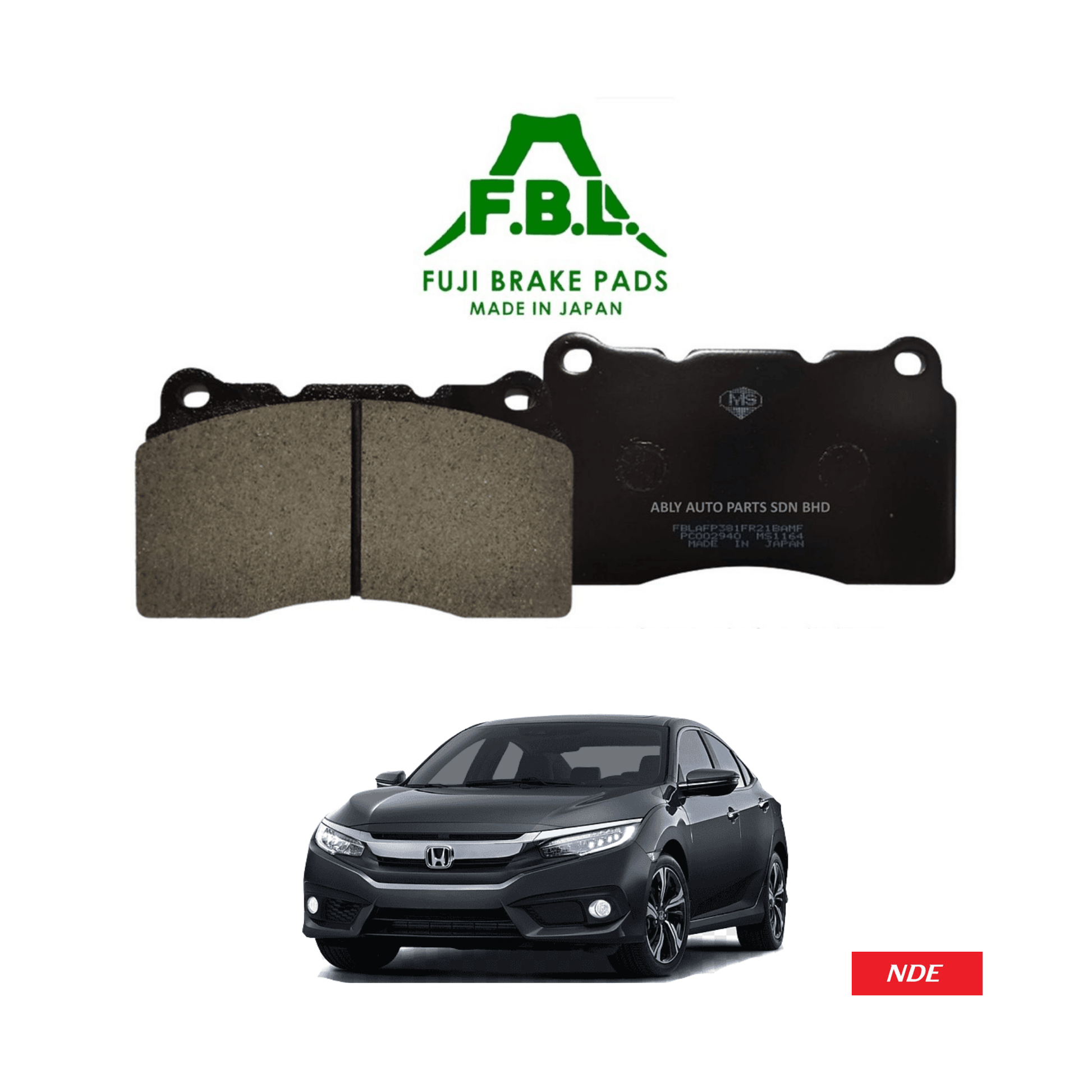 BRAKE, DISC PAD REAR FBL JAPAN FOR HONDA CIVIC (2016-2021) - ndestore.com