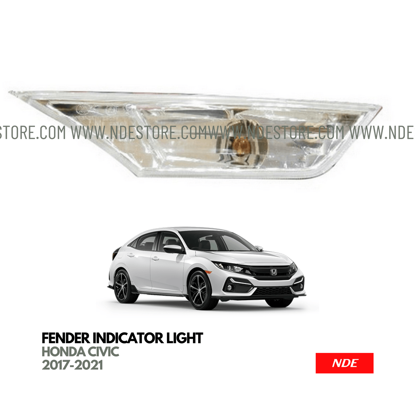 FENDER LIGHT ASSY INDICATOR WHITE FOR HONDA CIVIC (2016 - 2021) - ndestore.com