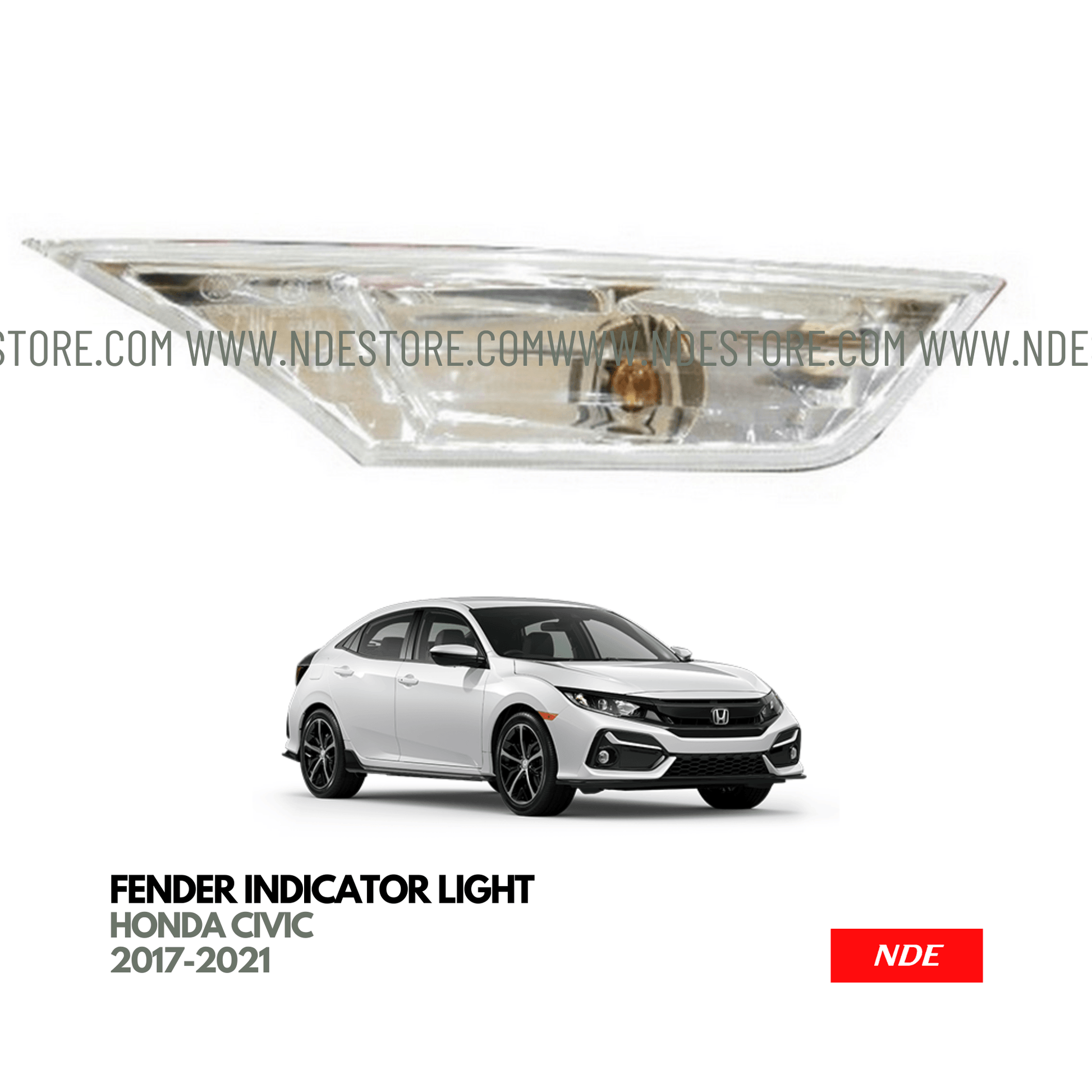 FENDER LIGHT ASSY INDICATOR WHITE FOR HONDA CIVIC (2016 - 2021) - ndestore.com