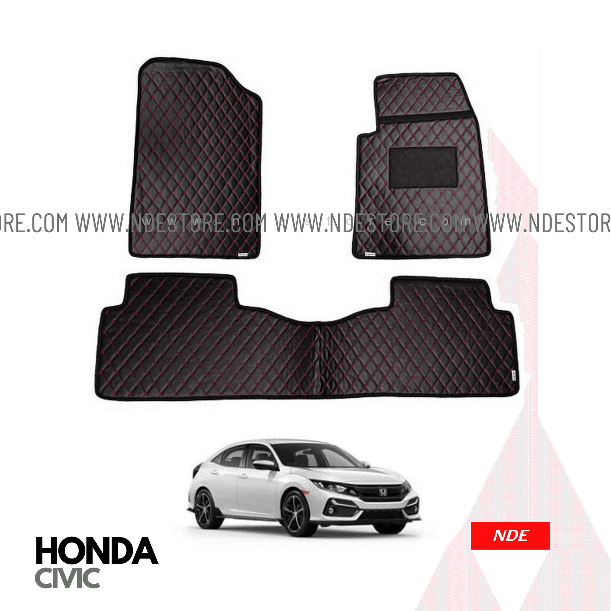 FLOOR MAT PREMIUM QUALITY FLAT 7D STYLE FOR HONDA CIVIC (2016-2021) - ndestore.com