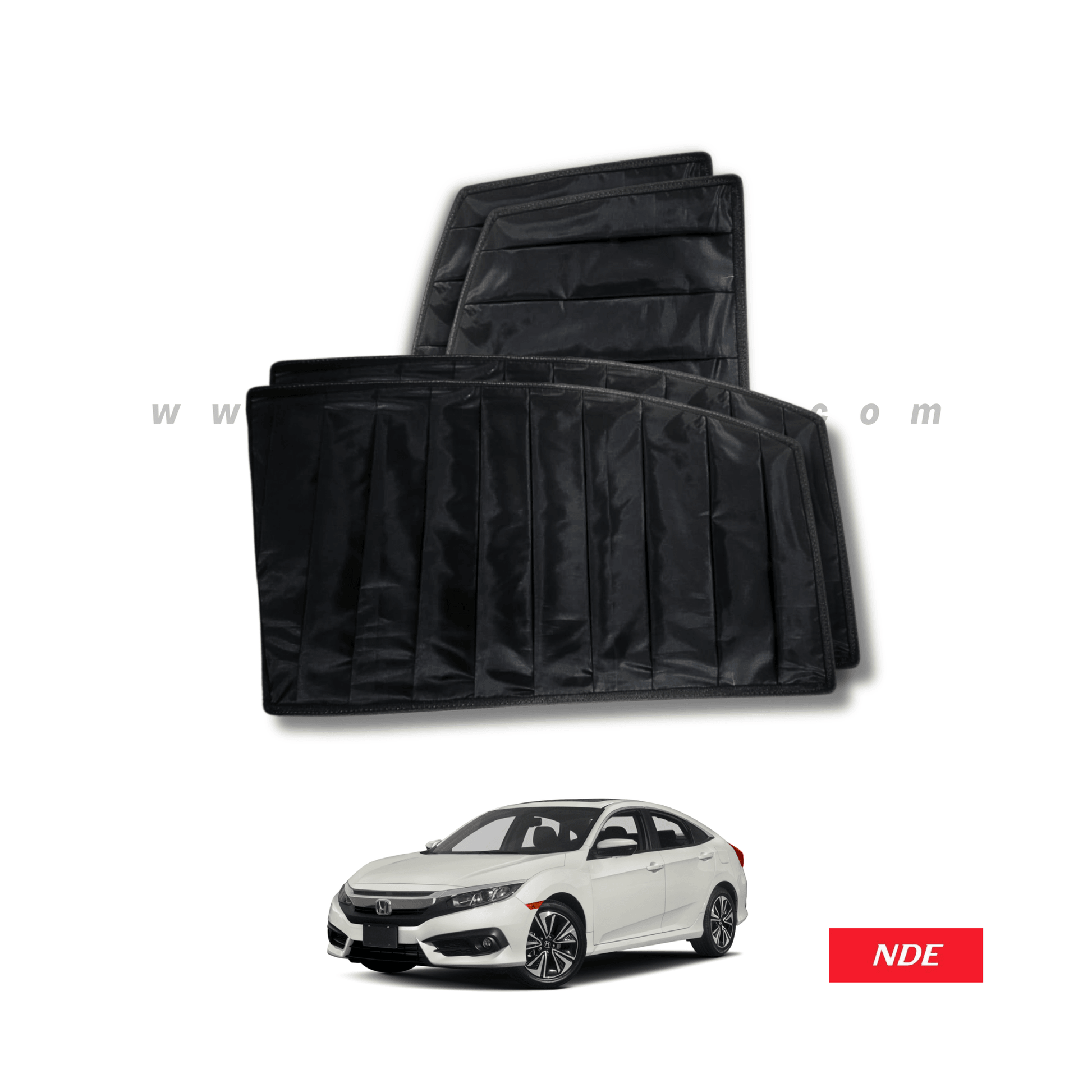 SUN SHADE BLACK WRINKLE FOR HONDA CIVIC (2017-2021) - ndestore.com