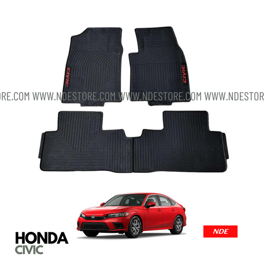 FLOOR MAT RUBBER / LATEX ANTI SLIP SILICONE BLACK FOR HONDA CIVIC (2021-2024)