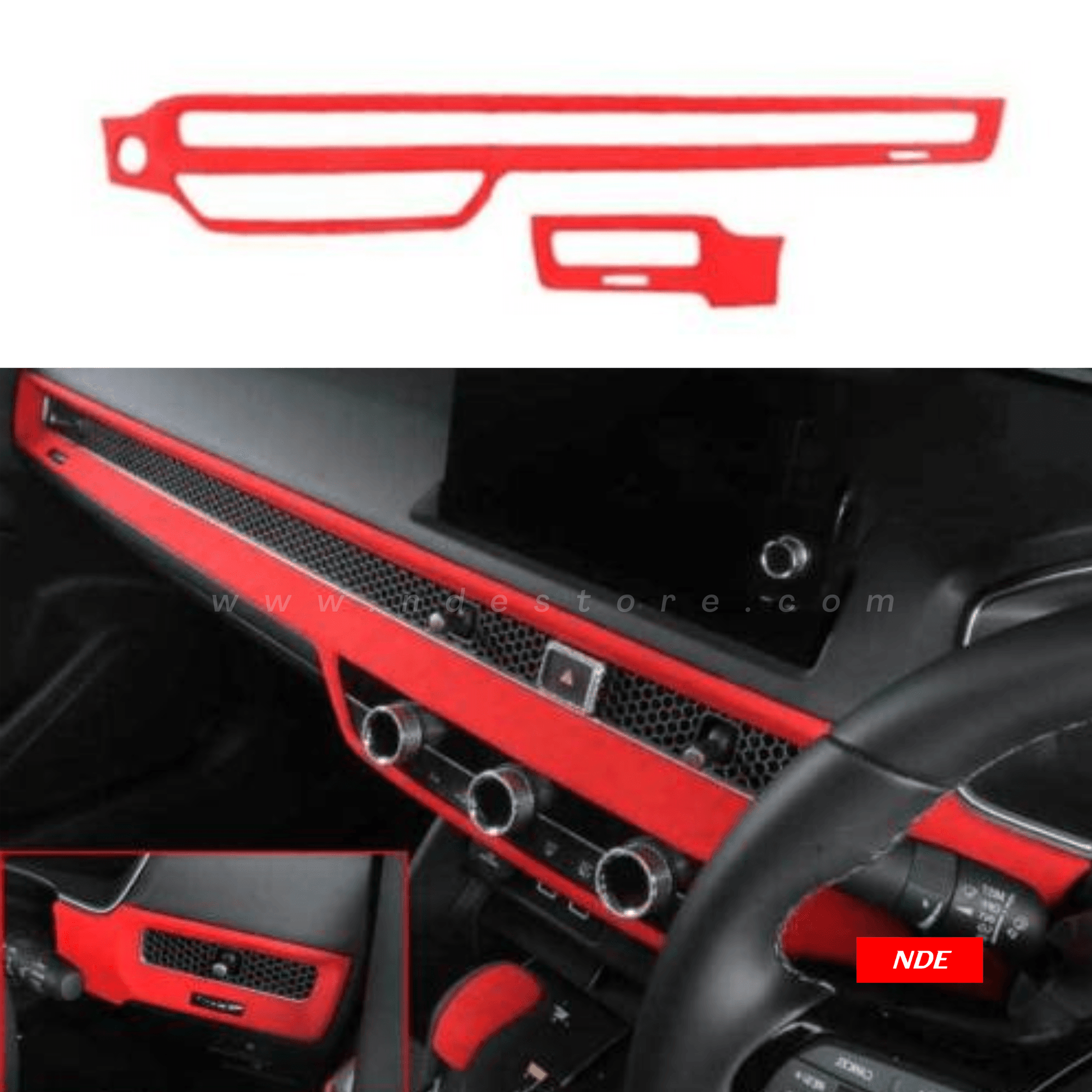 TRIM CENTER CONTROLS RED FOR HONDA CIVIC (2021-2024) - ndestore.com