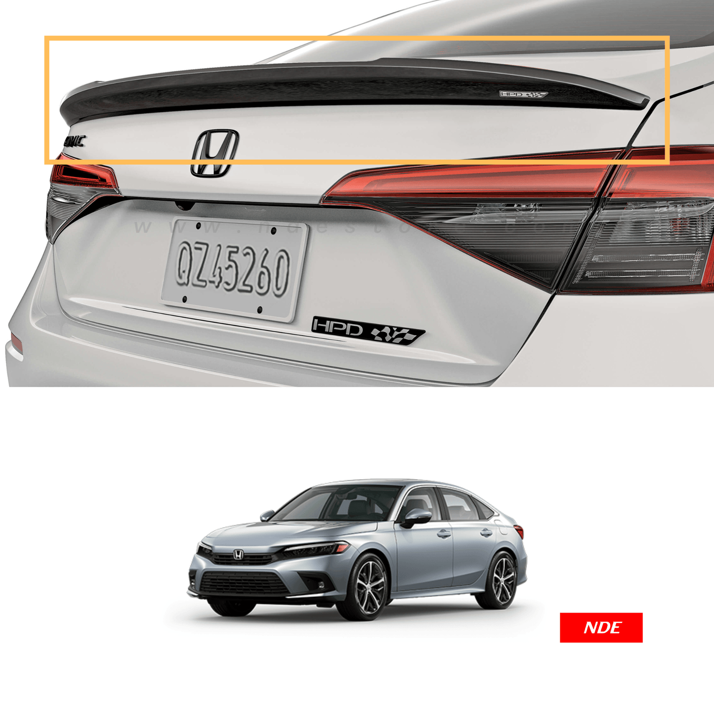 TRUNK MOLDING CHROME REAR FOR HONDA CIVIC (2021-2024) - ndestore.com