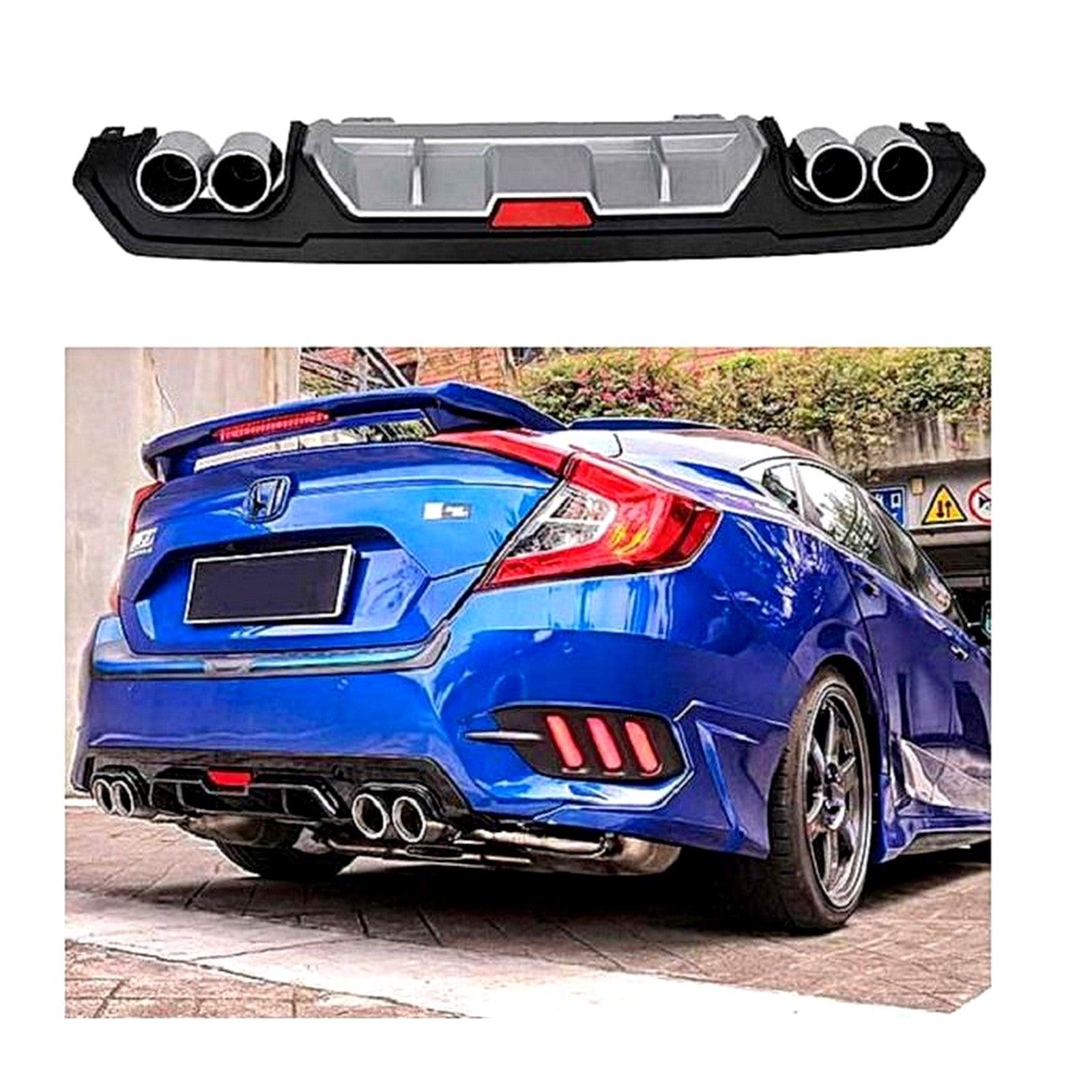 DIFFUSER REAR BUMPER FOR HONDA CIVIC (2017-2021) - ndestore.com