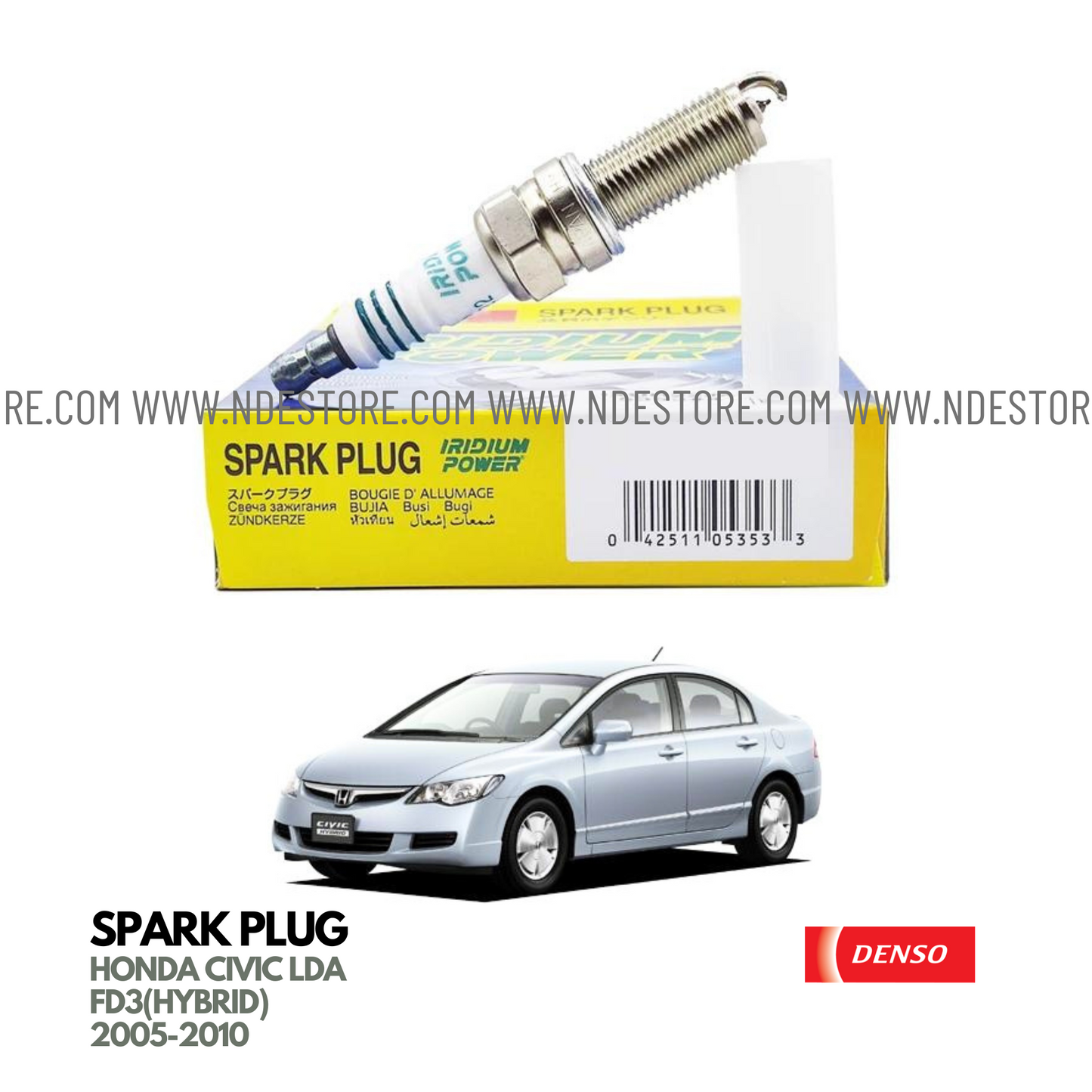 SPARK PLUG DENSO IRIDIUM POWER FOR HONDA CIVIC FD3 (HYBRID) - ndestore.com