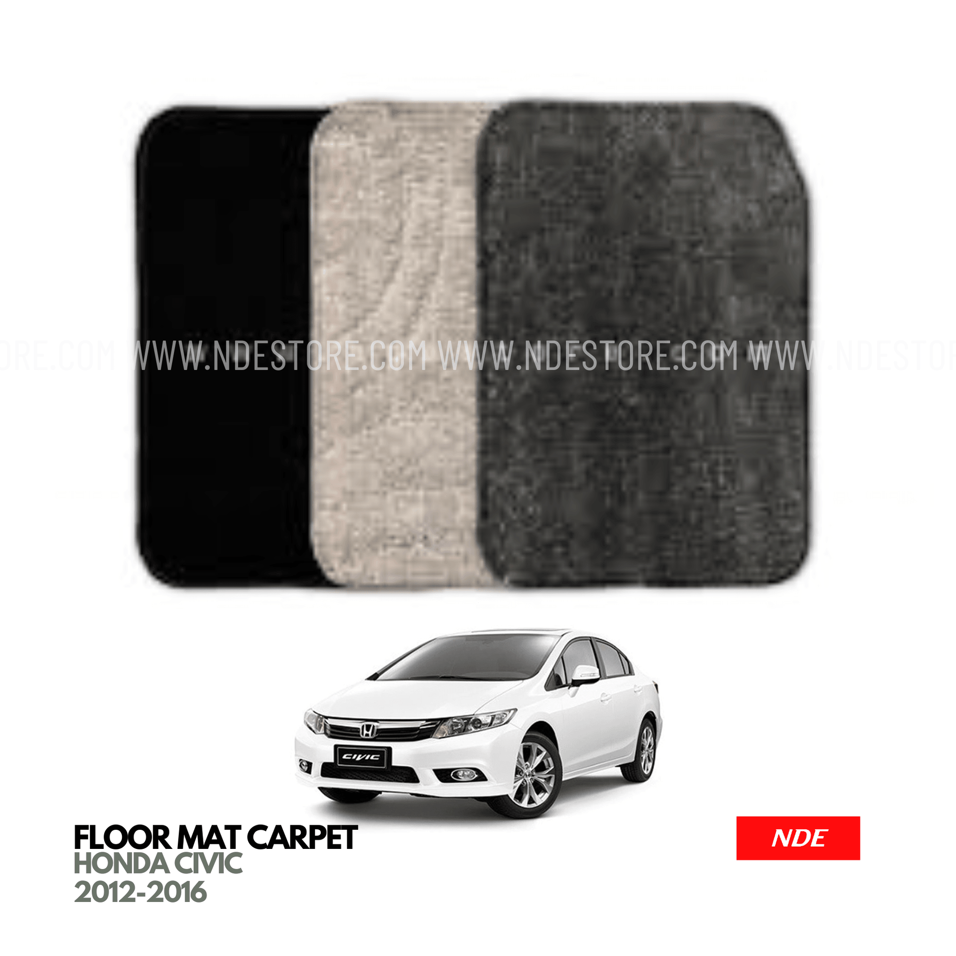 FLOOR MATS PREMIUM QUALITY FOR HONDA CIVIC (2012 - 2016) - ndestore.com