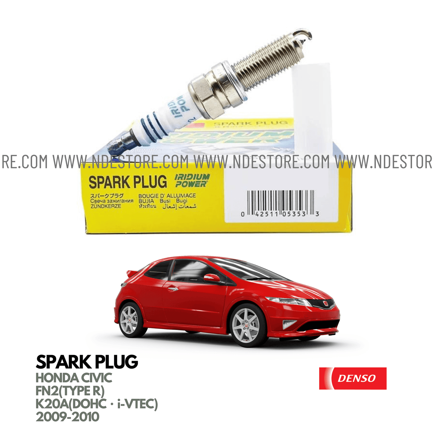 SPARK PLUG DENSO IRIDIUM POWER FOR HONDA CIVIC FN2 (TYPE R) - ndestore.com