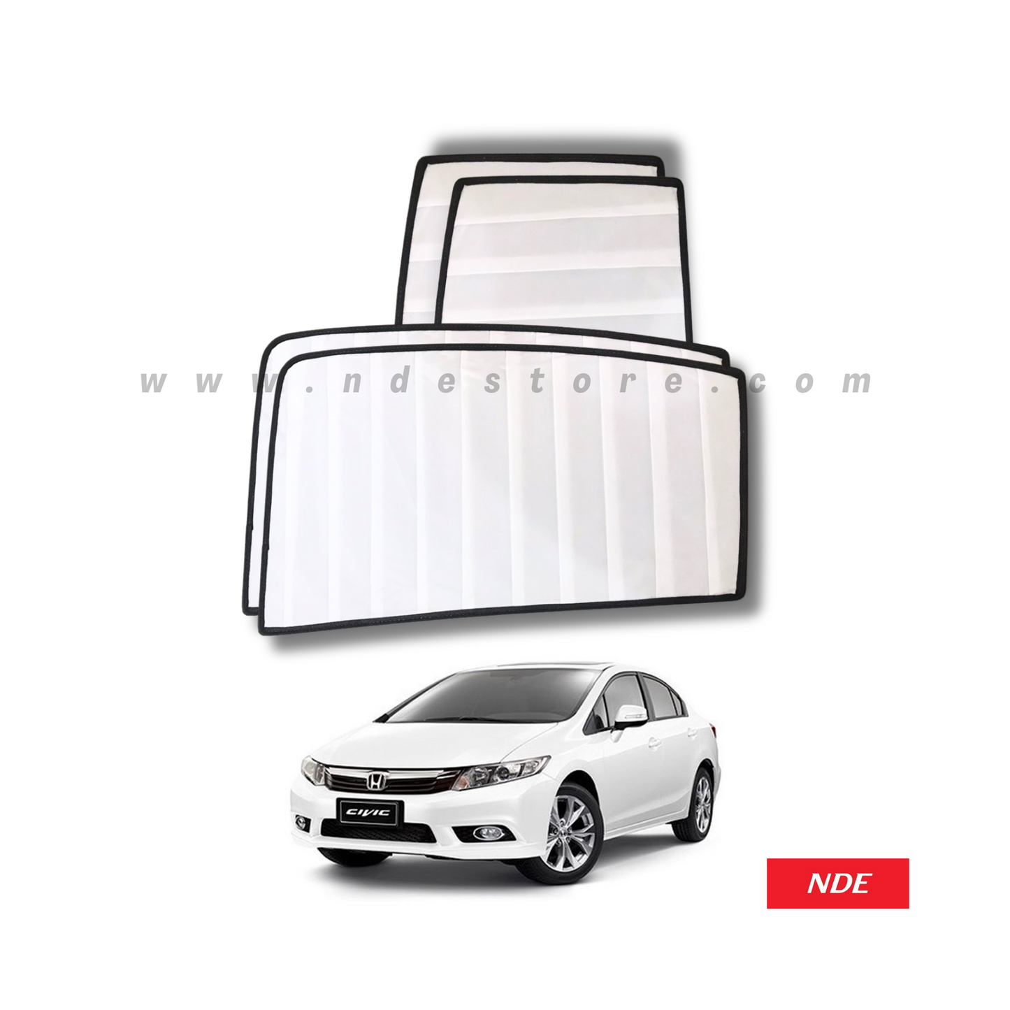 SUN SHADE WHITE WRINKLE FOR HONDA CIVIC (2012-2016) - ndestore.com