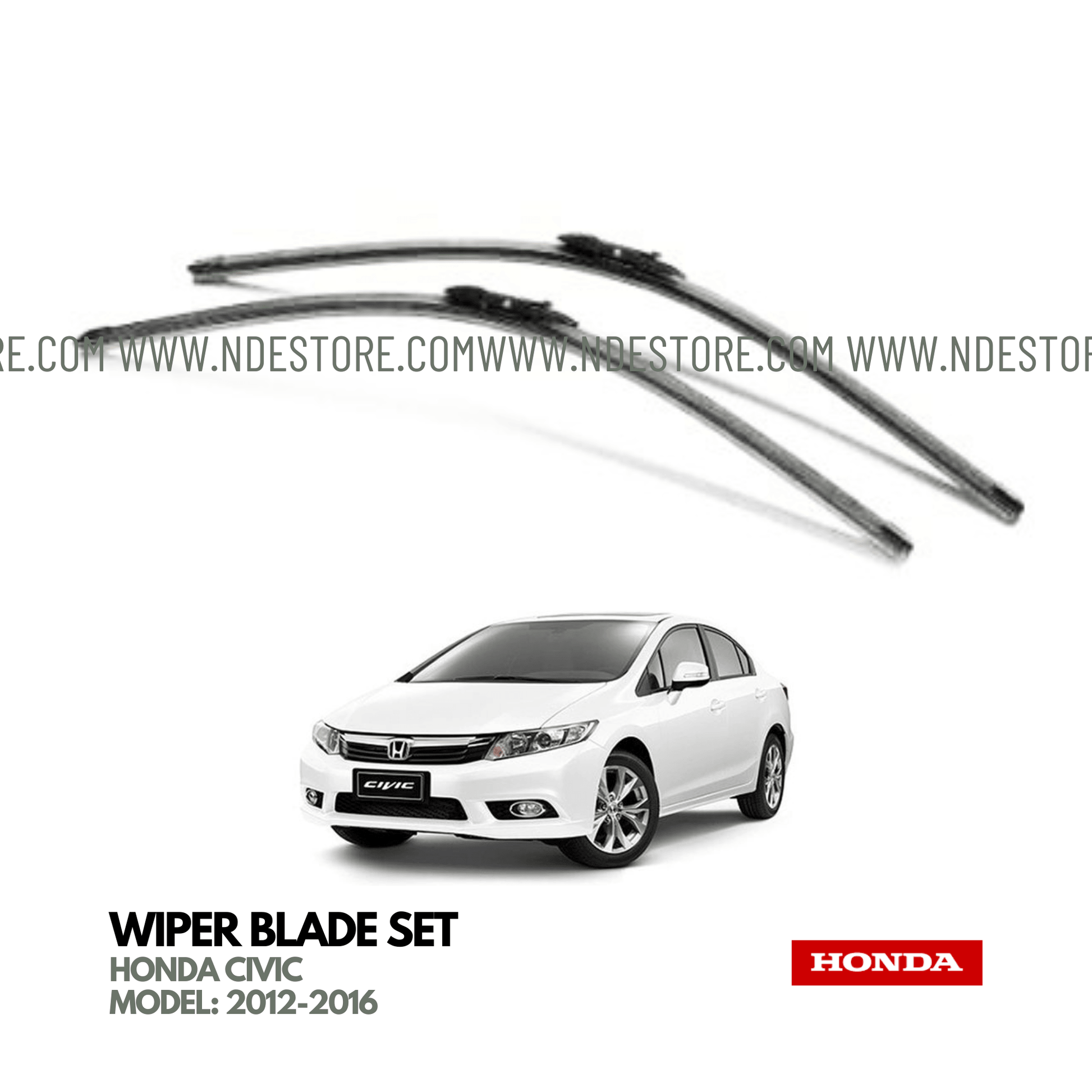 WIPER BLADE SET HONDA GENUINE PART FOR HONDA CIVIC (2012-2016) - ndestore.com