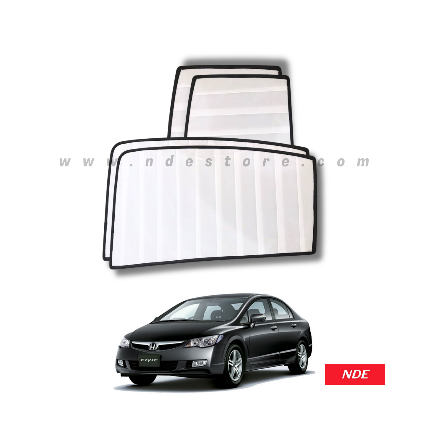 SUN SHADE WHITE WRINKLE FOR HONDA CIVIC (2006-2012) - ndestore.com