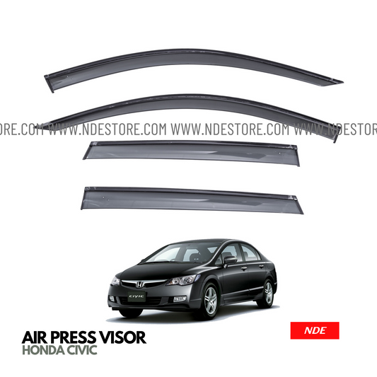 AIR PRESS BLACK TINTED DOOR WINDOW VISOR FOR HONDA CIVIC (2006-2012)