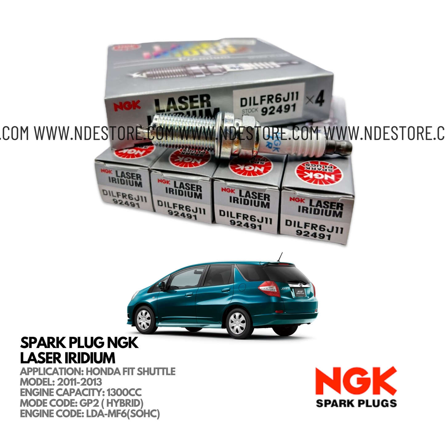 SPARK PLUG NGK LASER IRIDIUM FOR HONDA FIT SHUTTLE HYBRID