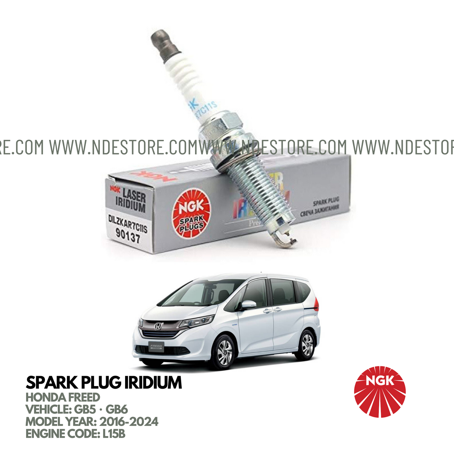 SPARK PLUG LASER IRIDIUM NGK FOR HONDA FREED (2016-2024)