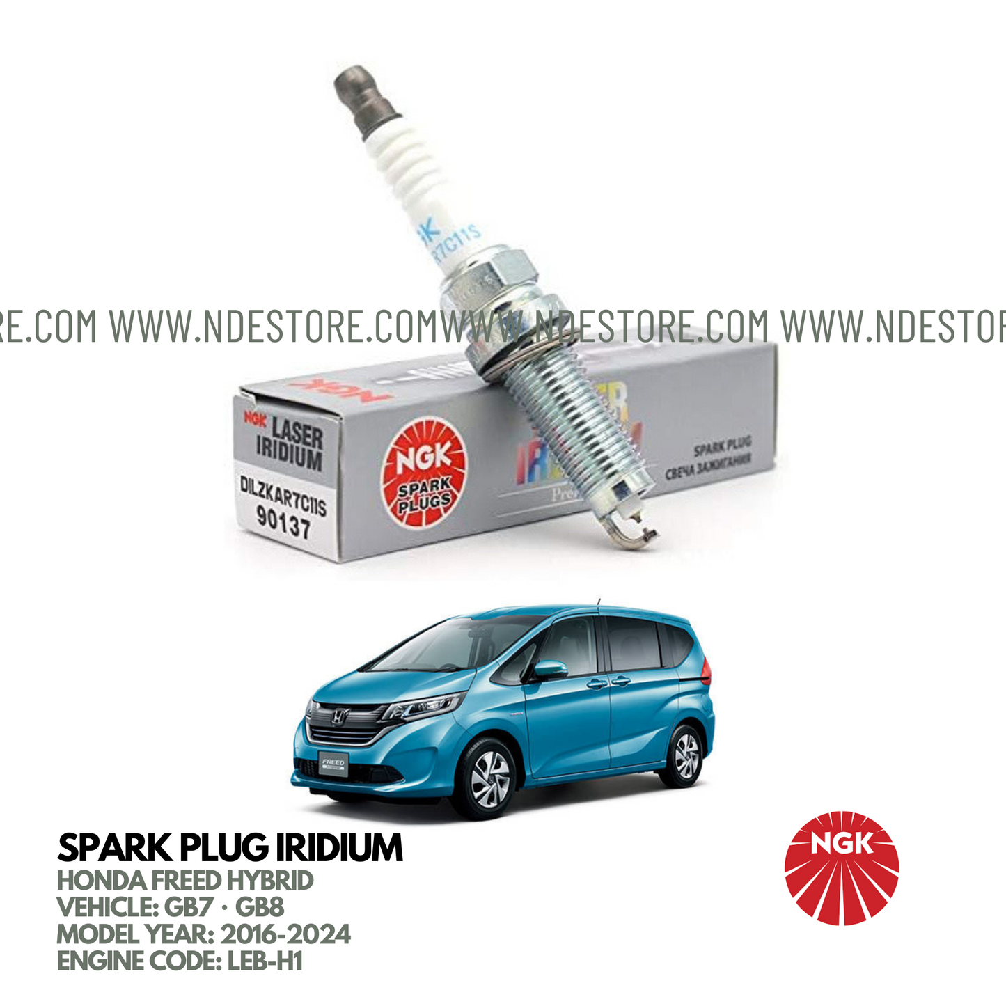 SPARK PLUG LASER IRIDIUM NGK FOR HONDA FREED HYBRID (2016-2024)