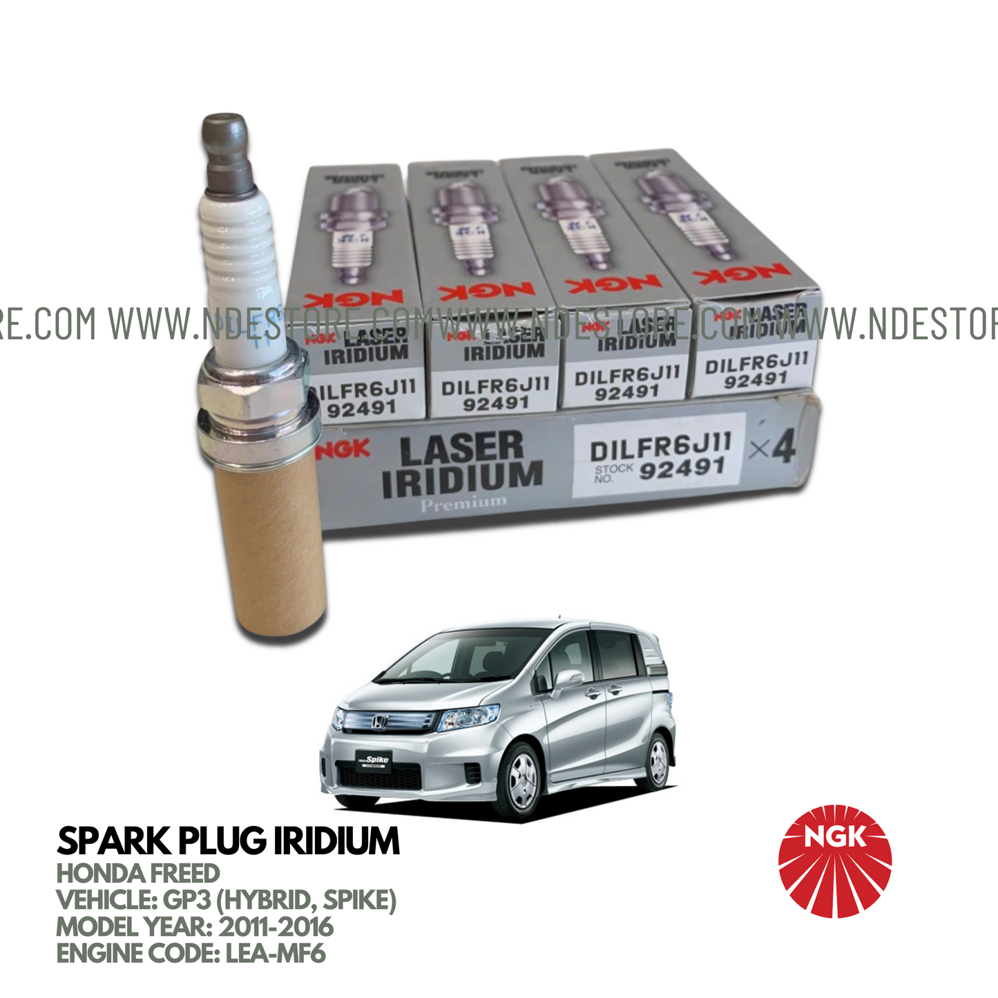 SPARK PLUG LASER IRIDIUM NGK FOR HONDA FREED (2011-2017)