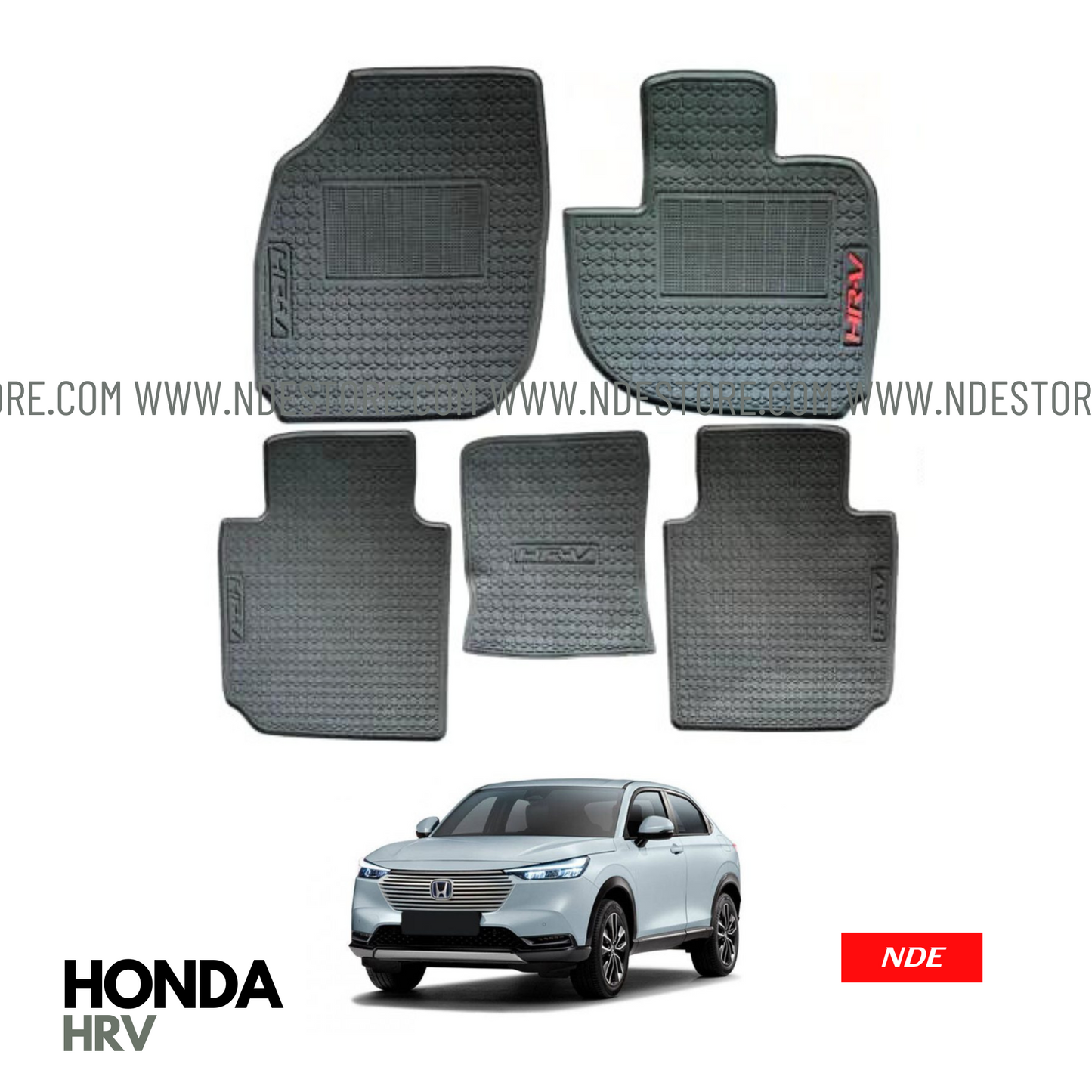 FLOOR MAT RUBBER / LATEX ANTI SLIP SILICONE BLACK FOR HONDA HRV