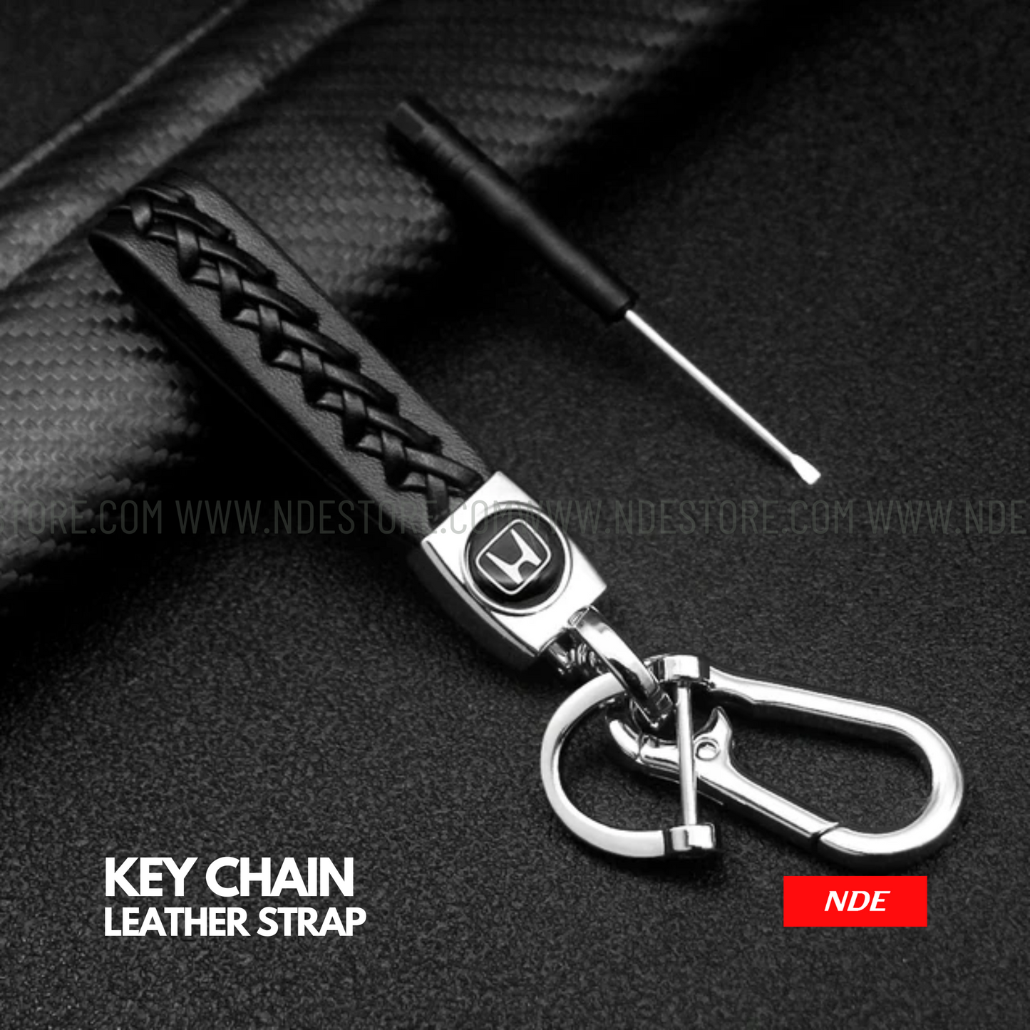 KEY CHAIN LEATHER STRAP WITH HONDA LOGO