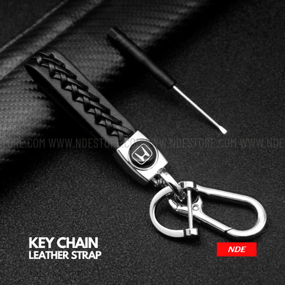 KEY CHAIN LEATHER STRAP WITH HONDA LOGO - ndestore.com