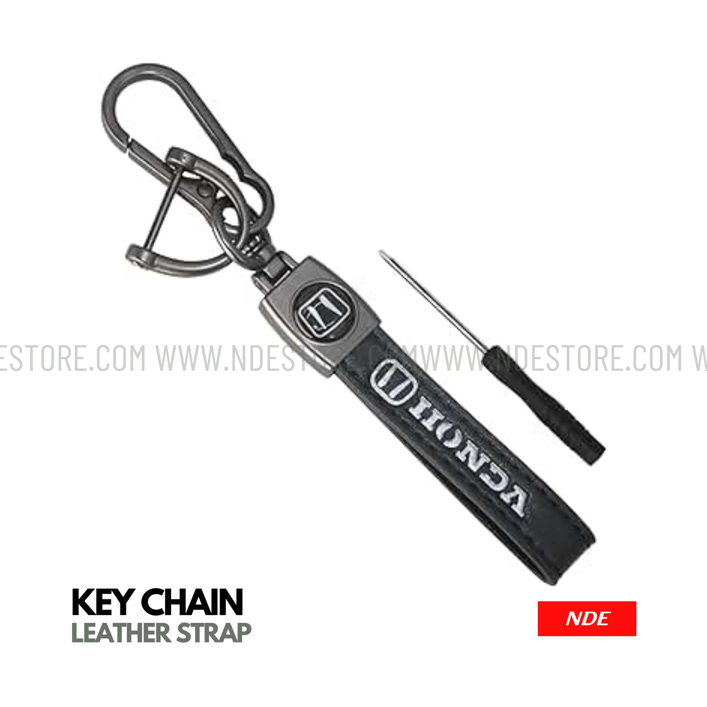 KEY CHAIN LEATHER STRAP WITH HONDA LOGO