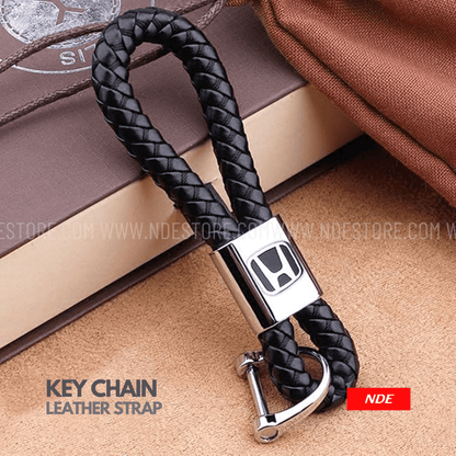 KEY CHAIN LEATHER STRAP WITH HONDA LOGO - ndestore.com