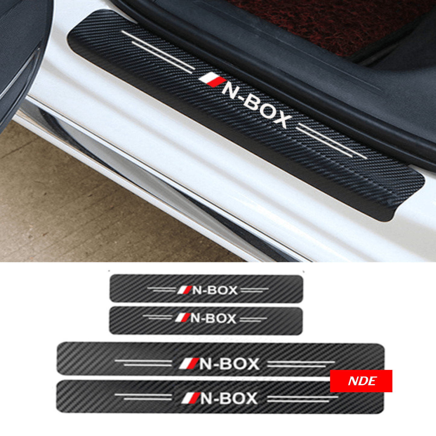 DOOR SILL AREA PROTECTION CARBON FIBER STICKER FOR HONDA N BOX - ndestore.com