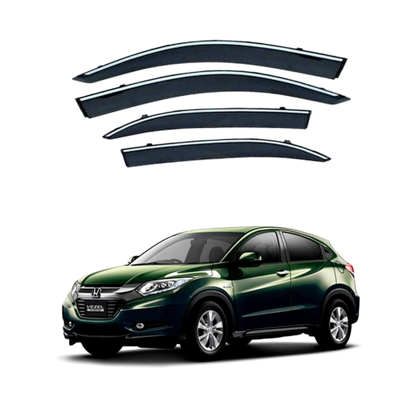 AIR PRESS BLACK TINTED DOOR WINDOW VISOR FOR HONDA VEZEL - TXR