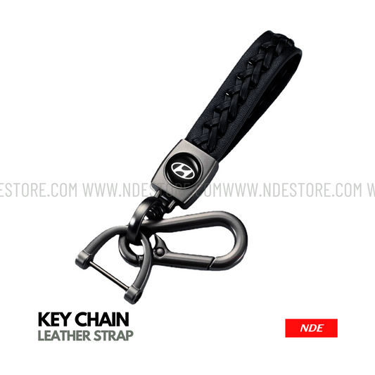 KEY CHAIN LEATHER STRAP WITH HYUNDAI LOGO