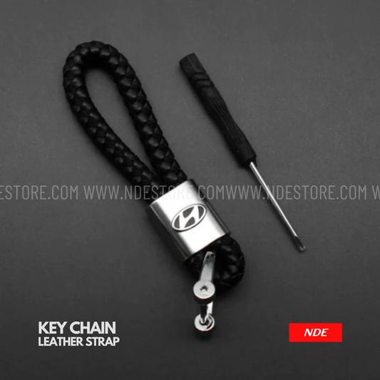 KEY CHAIN LEATHER STRAP WITH HYUNDAI LOGO