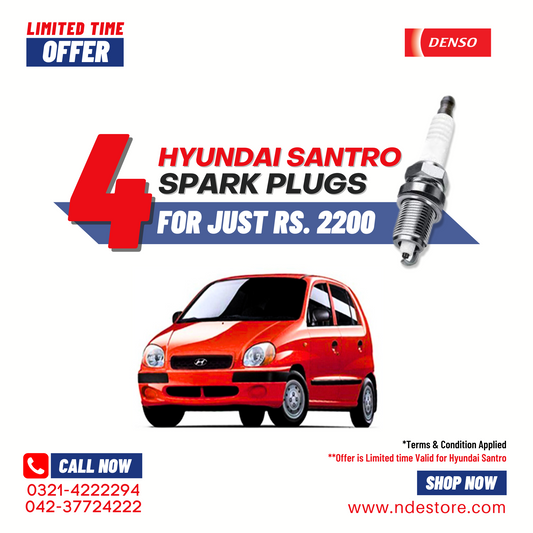 SPARK PLUG DENSO FOR HYUNDAI SANTRO CLUB (4 PIECES) - ndestore.com