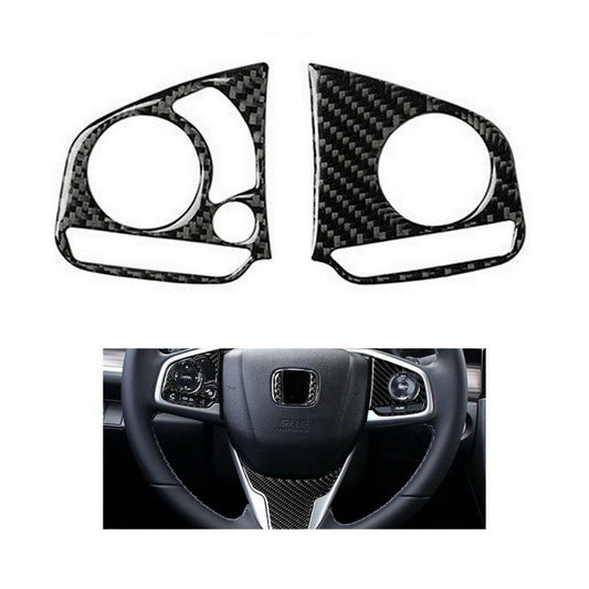 TRIM STEERING MULTIMEDIA BUTTON COVER CARBON FIBER FOR HONDA CIVIC (2016-2020) - ndestore.com